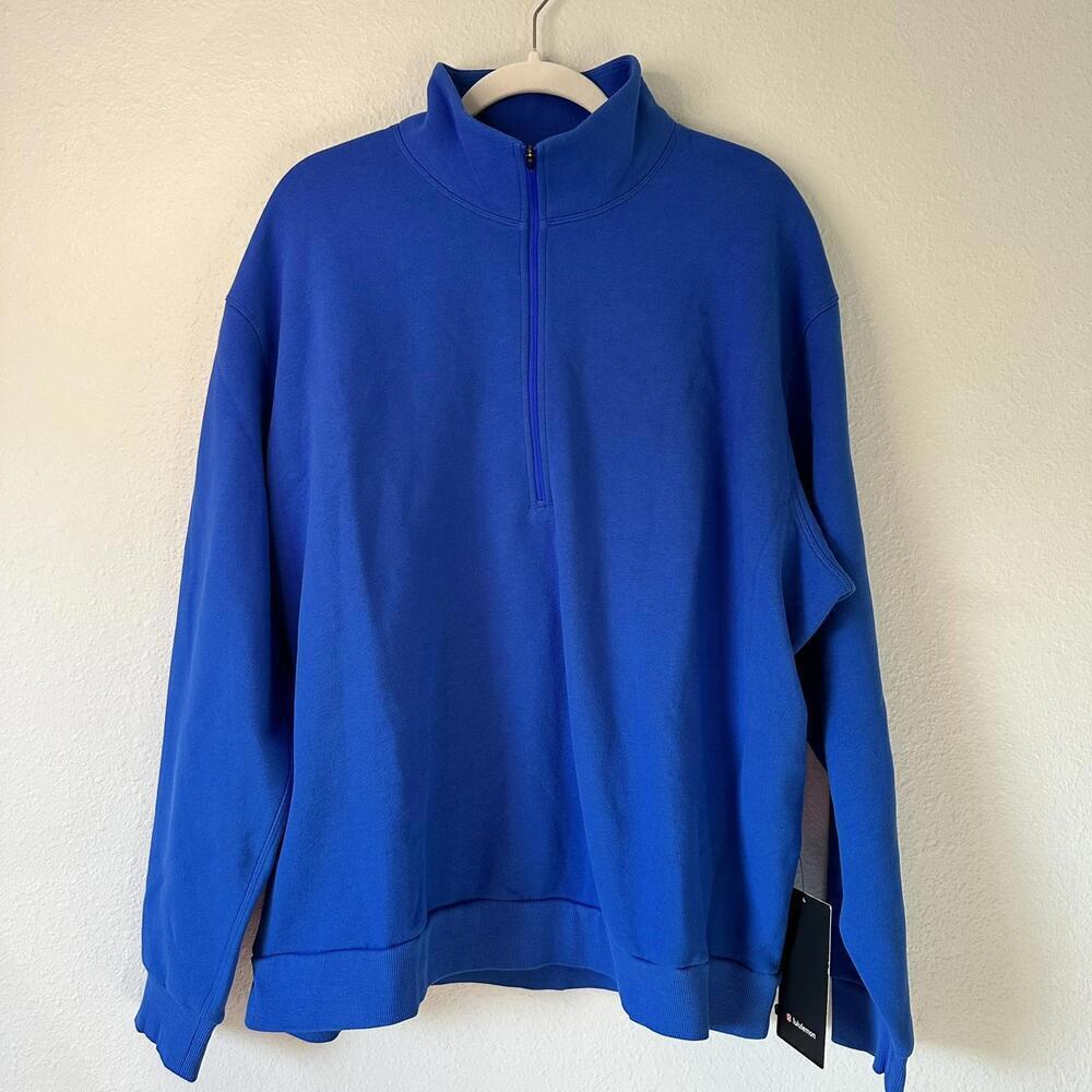 NWT Lululemon Steady State Half Zip Hoodie Blazer Blue Tone BLBT Size XXL - Picture 2 of 7